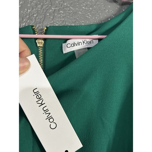 NEW Calvin Klein Bell Sleeve Sheath Dress 20W Green NWT Work Wedding Knee Length - Picture 5 of 7